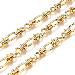 Золотой Ионное покрытие (IP) 304 нержавеющая сталь 8 звенья цепи в форме, с катушкой, несварные, золотые, 11.5x5.5x3 мм