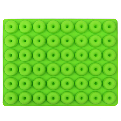Lime 48-Cavity Silicone Donut Wax Melt Molds, For DIY Wax Seal Beads Craft Making, Lime, 199x151x12mm