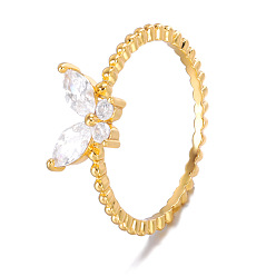 Golden Butterfly Butterfly CZ Ring, Gold Plated Women's Gift Jewelry