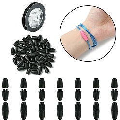 Черный Набор для поиска ювелирных изделий своими руками, включая пластиковые застежки, нейлоновые нити, чёрные, 24x9 мм