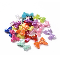 Mixed Color Acrylic Imitation Shell Beads, Bowknot, Mixed Color, 22.5~25x31.5~33.5x5~7mm, Hole: 2.5mm