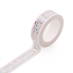 Musical Note Adhesive Paper Decorative Tape, for Card-Making, Scrapbooking, Diary, Planner, Envelope & Notebooks, Musical Note Pattern, 15mm, about 10.94 Yards(10m)/Roll