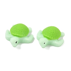 Зеленый газон Непрозрачные кабошоны из смолы, черепаха, зеленый газон, 28x22.5x10 мм