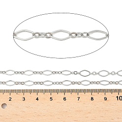 Платинированный Латунные цепочки, с катушкой, пайки, Реальная платина, 9x4.5x0.4 мм, около 98.42 футов (30 м) / рулон