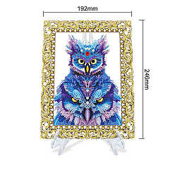 Owl DIY Acrylic Picture Frame Diamond Painting Kits, Owl, 246x192mm