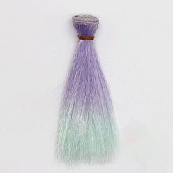 Colorful High Temperature Fiber Long Straight Ombre Hairstyle Doll Wig Hair, for DIY Girl BJD Makings Accessories, Colorful, 5.91 inch(15cm)