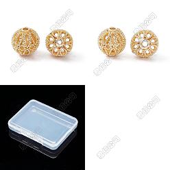 Golden 20Stk 2 Stile Messingperlen, Hohlrund, golden, 8~10 mm, Bohrung: 1.2 mm