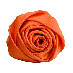 Коралловый Атласная ткань ручной работы 3d цветок розы, аксессуары для украшения обуви, шапки, одежды своими руками, коралл, 5.5 см