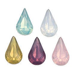 Mixed Color Pointed Back Resin Rhinestone Cabochons, Teardrop, Mixed Color, 13x7.8x5mm, about 450pcs/bag