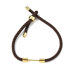 Кокосово-Коричневый 3мм круглые нейлоновые миланские шнуры для изготовления ожерелий, с латунной фурнитурой , золотые, долговечный, стойки покрытие, кокосового коричневый, 8.03 дюйм (20.4 см)