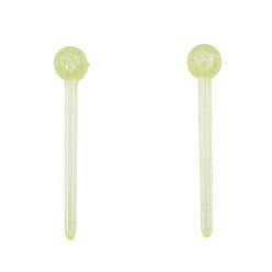 Green Yellow Plastic Tiny Ball Stud Earrings, Post Earrings for Women, Green Yellow, 14x2.5mm, Pin: 0.9mm
