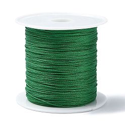 Green Nylon Chinese Knot Cord, Nylon Jewelry Cord for Jewelry Making, Green, 0.4mm, about 28~30m/roll