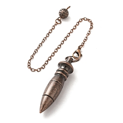 Красная Медь Стеллаж гальванический латунный биолокационный маятник большие подвески, шарм пули, без кадмия и без свинца, Красная медь, 245 мм, отверстие : 1.5 мм