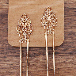 Light Gold Alloy Hair Sticks, Long-Lasting Plated, Hair Accessories for Woman, Light Gold, 165x30mm