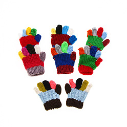 finger color mixing Dollhouse Dollhouse Mini Knitted Gloves Pocket Model Miniature Scene Accessories Home Decor Ornaments