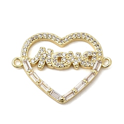Настоящее золото 18K Подвески-шармы с микропаве из прозрачного кубического циркония в форме сердца из латуни, долговечный, стойки покрытие, без свинца и без кадмия, реальный 18 k позолоченный, 18.5x25x2 мм, отверстие : 1.2 мм