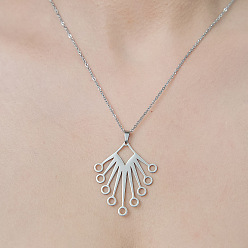 Нержавеющая Сталь Цвет Не тускнеет 201 ожерелье из нержавеющей стали с полым ромбом, цвет нержавеющей стали, 17.72 дюйм (45 см)