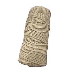 PeachPuff Cotton String Threads for Crafts Knitting Making, PeachPuff, 3mm, about 109.36 Yards(100m)/Roll