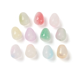 Mixed Color Opaque Spray Painted Glass Beads, Teardrop, Mixed Color, 10x8.5mm, Hole: 1.8mm