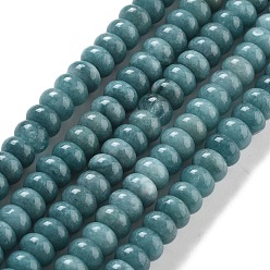 Dark Turquoise Natural White Jade Beads Strands, Dyed, Rondelle, Dark Turquoise, 8x5mm, Hole: 1mm, about 74pcs/strand, 15.15 inch(38.5cm)