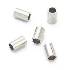 Stainless Steel Color 304 Stainless Steel Beads, Tube Beads, Stainless Steel Color, 4x2.5mm, Hole: 1.9mm