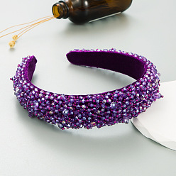 purple Colorful Crystal Beaded Headband for Women, Fashionable and Stylish Hair Accessories
