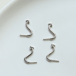 Platinum Brass Head Pins, for Ghost Witch Baroque Pearl Making, Demon Tail, Platinum, 12x5mm
