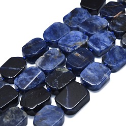 Sodalite Sodalites naturelles brins de perles, rectangle, 15~17x10~13x5~7mm, Trou: 1mm, Environ 22 pcs/chapelet, 15.94 pouce (40.5 cm)