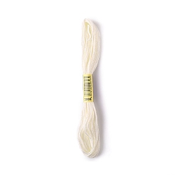 Floral White Polyester Embroidery Threads for Cross Stitch, Embroidery Floss, Floral White, 0.15mm, about 8.75 Yards(8m)/Skein