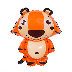 Tiger Aluminum Balloons, for Festive Party Decorations, Animal Theme Pattrn, Tiger Pattern, 610x410mm