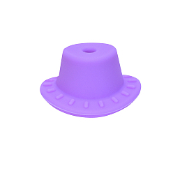 Lilac Silicone Focal Beads, Top Hat, Lilac, 13x26mm