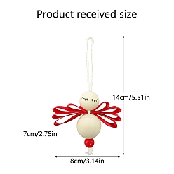 Красный Рождественская тема, деревянный подвесной снеговик, украшения, для подвесных украшений на елку, красные, 140 мм