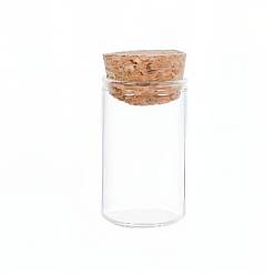 Clear Mini High Borosilicate Glass Bottle Bead Containers, Wishing Bottle, with Cork Stopper, Column, Clear, 5x3cm, Capacity: 20ml(0.68fl. oz)