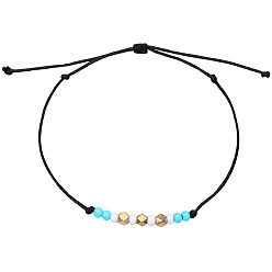 4 black Водостойкий браслет ручной работы из восковой нити с кольцом на руку из однониточных рисовых бусин европейского и американского производства.