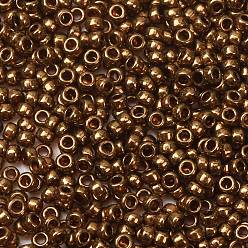 (RR457L) Metallic Light Bronze MIYUKI Round Rocailles Beads, Japanese Seed Beads, 15/0, Metallic Colours, (RR457L) Metallic Light Bronze, 1.5mm, Hole: 0.7mm, about 250000pcs/pound