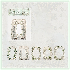 Зеленый 10 шт. полые бумажные подушечки для альбомов, для альбома для вырезок diy, поздравительная открытка, справочная бумага, Прямоугольник с цветком, зелёные, 103x135 мм