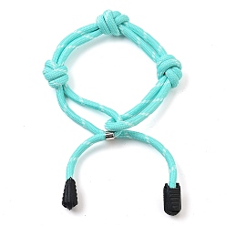 Средний Бирюзовый Браслеты из нейлоновой нити, со сплавом, для молодых людей орнамент, средне бирюзовый, 7-5/8 дюйм (19.5 см), внутренний диаметр: 2-3/8 ~3-1/8 дюйм (6~8 см)
