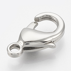 Stainless Steel Color 304 Stainless Steel Lobster Claw Clasps, teardrop, Stainless Steel Color, 10x6x3.5mm, Hole: 1mm