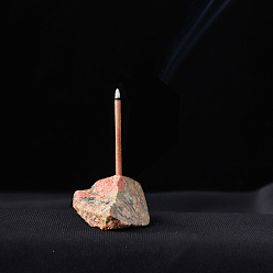 Unakite Natural Unakite Incense Burners, Irregular Shape Incense Holders, Home Office Teahouse Zen Buddhist Supplies, 40~60mm
