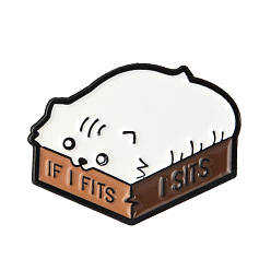XZ1576 Adorable Cartoon Cat Alloy Brooch Pin in Cute Paper Box - Fashion Accessory Badge