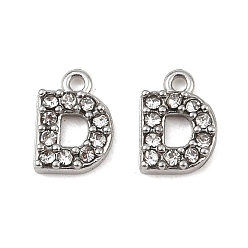Letter D 304 из нержавеющей стали амулеты горный хрусталь, цвет нержавеющей стали, Буква D, 8x6x2, отверстие : 1 мм