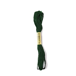 Dark Green Polyester Embroidery Threads for Cross Stitch, Embroidery Floss, Dark Green, 0.15mm, about 8.75 Yards(8m)/Skein
