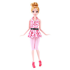 Pink Halterneck Top & Five-point Pants Cloth Doll Outfits, Casual Wear Clothes Set, for 11 inch Girl Doll Party Dressing Accessories, Pink, 150mm