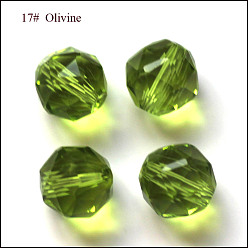 Желто-Зеленый Имитация Австрийские кристаллические шарики, класс AAA, граненые, круглые, желто-зеленый, 6 мм, отверстие : 0.7~0.9 мм