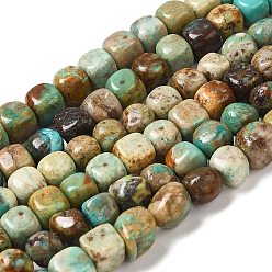 Natural Turquoise Natural Turquoise Beads Strands, Nuggets, Tumbled Stone, 6~7.5x6~7.5x5.5~7mm, Hole: 0.6mm, about 68pcs/strand, 15.87''(40.3cm)
