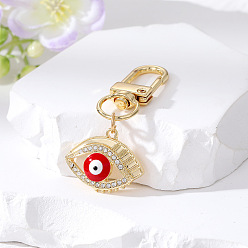 Red eyes Colorful Alloy Devil Eye Keychain with Vintage Ethnic Style Bag Charm Pendant