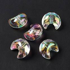 Clear AB Transparent Resin Beads, Moon, Clear AB, 25x22x16.5mm, Hole: 3.5mm