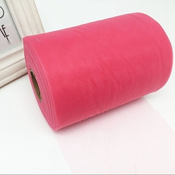 Cerise Nylon Tulle Fabric Rolls, Mesh Ribbon Spool for Wedding and Decoration, Cerise, 5-7/8 inch(150mm), about 98.43 Yards(90m)/Roll