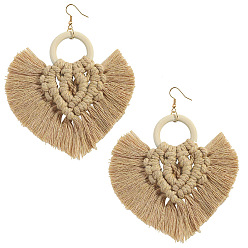brown Bohemian Ethnic Style Tassel Earrings for Women - Fashionable European and American Jewelry