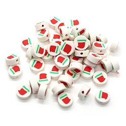 Hat Christmas Themed Handmade Polymer Clay Beads, Hat, 10mm, about 1000pcs/bag